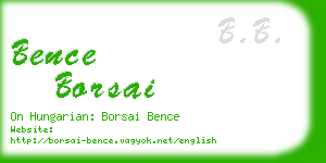 bence borsai business card